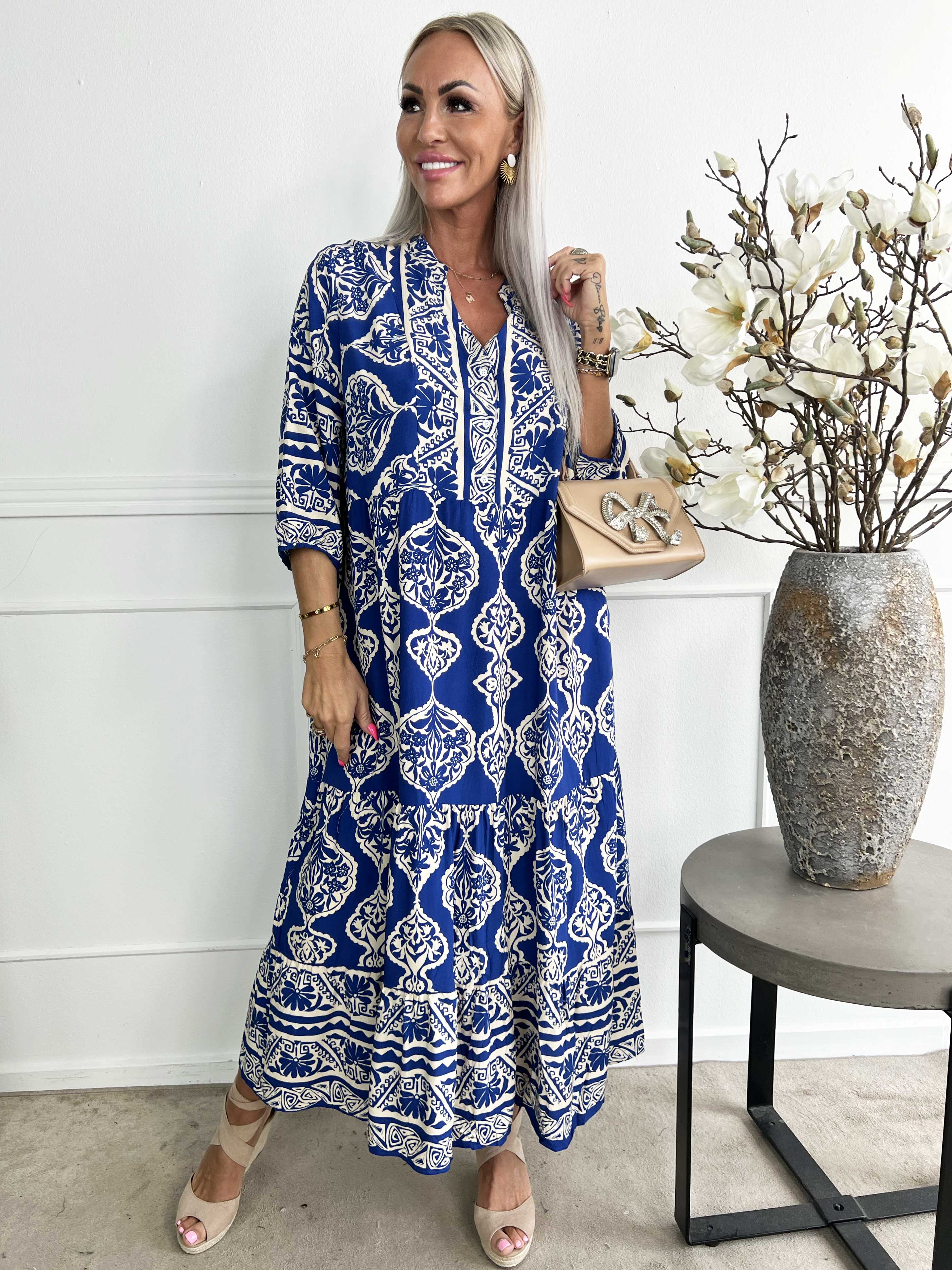 Melly - Lang mønstret tunikakjole